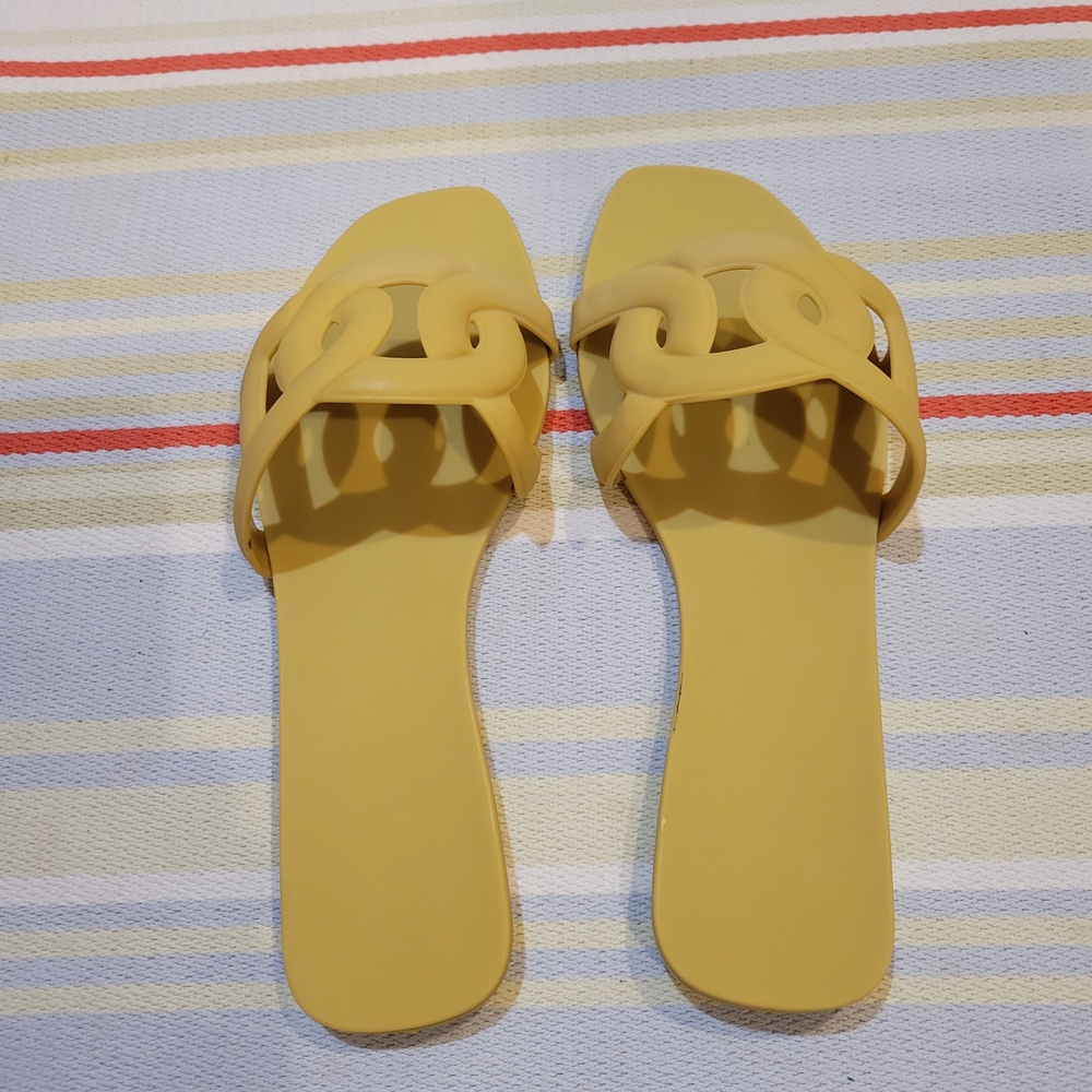 Designer-Inspired Yellow Jelly Women's Sandals